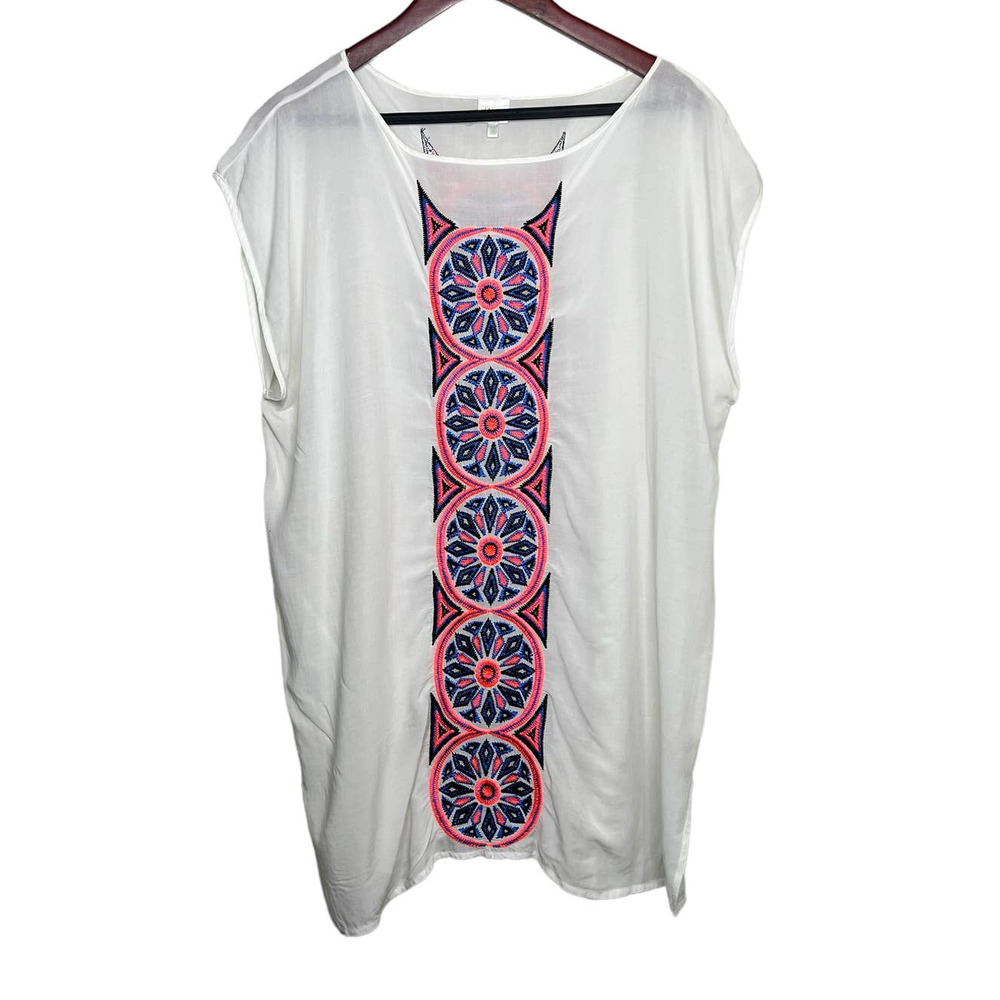 Milly Cabana Swim Embroidered Tunic Cover Up Dress Size S